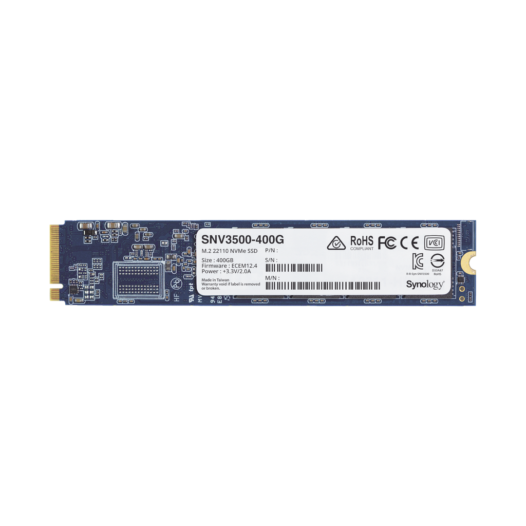 SSD 400GB NVMe M.2 22110, diseñada para Synology NAS con ranuras M.2 integradas