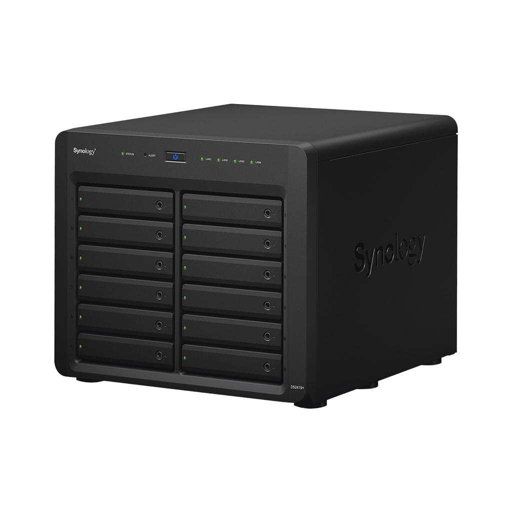 Servidor NAS de escritorio con 12 bahías / Expansible a 24 bahías / Hasta 368 TB / 4GB de RAM