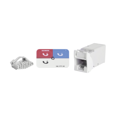 Jack Z-Max UTP Categoría 6, Montaje Híbrido en Placa de Pared (Plano y Angulado), Color Blanco