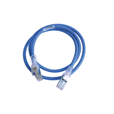 Patch Cord Z-MAX Cat6A S/FTP, CM/LS0H, 0.91 Metros (3 Pies), Color Azul, Versión Bulk (Sin Empaque Individual)