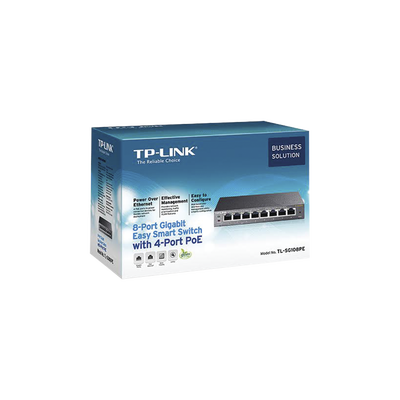 [TL-SG108PE] Easy Smart Switch PoE JetStream , 8 puertos 10/100/1000 Mbps  55 W