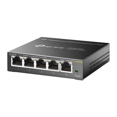 [TL-SG105E] Switch Escritorio Easy Smart de 5 puertos 10/100/1000 Mbps / IGMP para Vigilancia / Calidad en el Servicio (QoS) / Gestión GUI