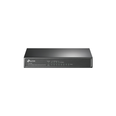 [TL-SF1008P] Switch PoE+ No Administrable / De Escritorio 8 puertos 10/100 Mbps / 4 puertos PoE af/at Inteligente / Presupuesto 66 W / Hasta 250 metros