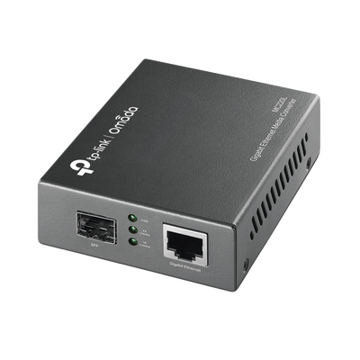 [MC220L] Convertidor Fibra Óptica Monomodo o Multimodo / 1 Puerto SFP 1000 Mbps / 1 Puerto RJ45 10/100/1000 Mbps / Plug and Play 
