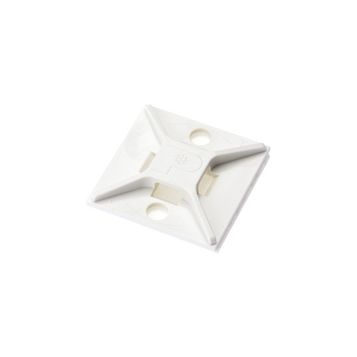 [ABM2S-A-C] Montaje-Sujetador Para Cable de 4 Vías, con Adhesivo, 25.4 x 25.4mm (1in x 1in), Color Blanco, Uso en Interior, 1 pieza