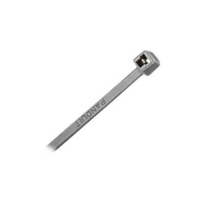 Cincho de Nylon 6.6, Color Gris, 290 mm largo x 3.7mm ancho, sección transversal intermedia, 1000pz