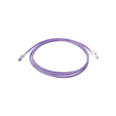 [ZM6A-S07-08B] Patch Cord Z-MAX Cat6A S/FTP, CM/LS0H, 2.13 Metros (7 Pies), Color Violeta, Versión Bulk