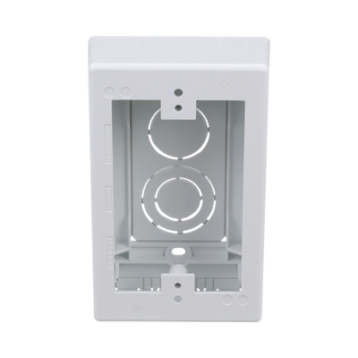 Caja de Pared Superficial, Uso Universal con Placas de Pared, con Cinta Adhesiva, Color Blanco