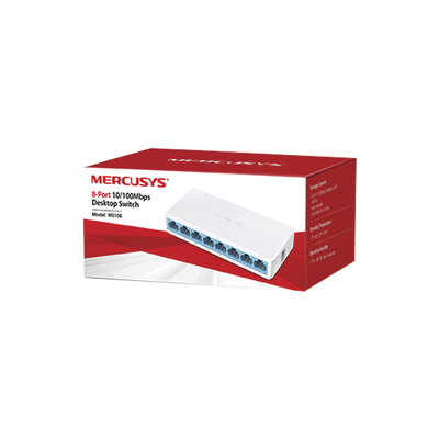 [MS108] Switch NO Administrable / Para escritorio / 8 puertos 10/100 Mbps / Diseño Compacto / Plug and Play