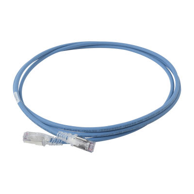 [SP6A-S07-06] Patch Cord Skinny Cat6A Blindado S/FTP, 2.13 Metros (7 Pies), Diámetro Reducido 28 AWG, Color Azul