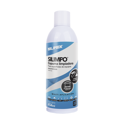 [SILIMPO] Espuma Limpiadora para Todo Tipo de Superficies Plásticas y Metálicas de Sistemas de Vídeo, Audio, Telefonía y Equipo de Cómputo, Contiene Protectores de Rayos UV, 454 ml