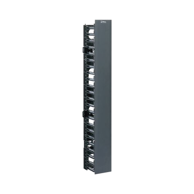 [WMPVF45E] Organizador Vertical NetRunner, Sencillo (Solo Frontal), Para Rack Abierto de 45 Unidades, 4.9in de Ancho, Color Negro