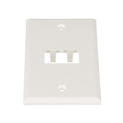 [CFP2IW] Placa de Pared Vertical Clásica, Salida Para 2 Puertos Mini-Com, Color Blanco Mate
