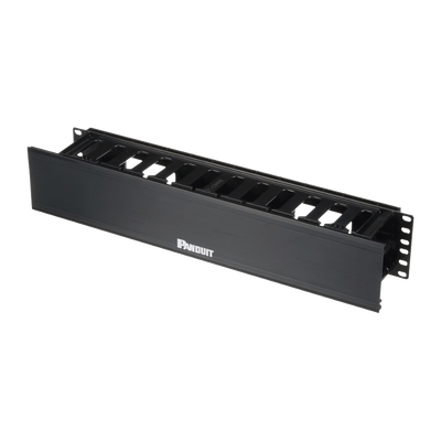 [WMPHF2E] Organizador de Cables Horizontal PatchLink, Sencillo (Solo Frontal), Con Tapa Extendida, Para Rack de 19in, 2UR