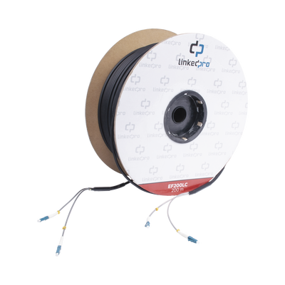 Carrete de Fibra Óptica Monomodo con Conectores LC-LC Duplex, Reforzada con Kevlar, de 200 Metros (656.17 Pies), Para Instalaciones Subterráneas por Tubería