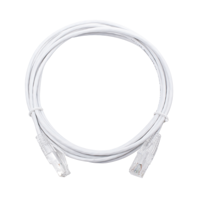 Cable de Parcheo Slim UTP Cat6 - 3 Metros (9.84 Pies) Blanco Diámetro Reducido (28 AWG)