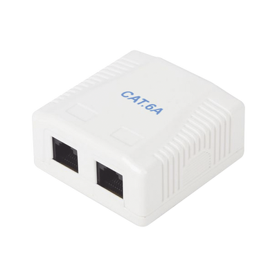 Caja de Pared con 2 Puertos, Incluye 2 Jacks UTP Cat6A