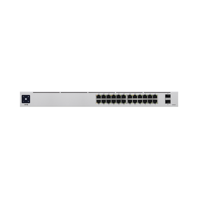 [USW-24-POE] UniFi Switch USW-24-POE Gen2, Capa 2 de 24 puertos (16 puertos PoE 802.3af/at + 8 puertos Gigabit) + 2 puertos 1G SFP, 95W, pantalla informativa