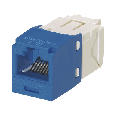Conector Jack RJ45 Estilo TG, Mini-Com, Categoría 6, de 8 Posiciones y 8 Cables, Color Azul