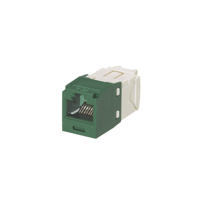 Conector Jack RJ45 Estilo TG, Mini-Com, Categoría 6, de 8 Posiciones y 8 Cables, Color Verde