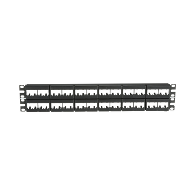 Panel de Parcheo Modular Mini-Com (Sin Conectores), Plano, Sin Blindaje, de 48 Puertos, 2 UR
