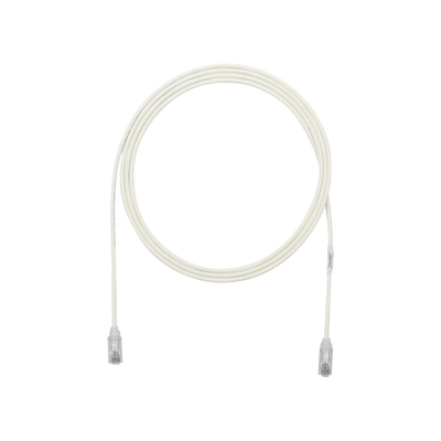 Cable de Parcheo TX6, UTP Cat6, Diámetro Reducido (28AWG), Color Blanco Mate, 3.05 Metros (10 Pies)
