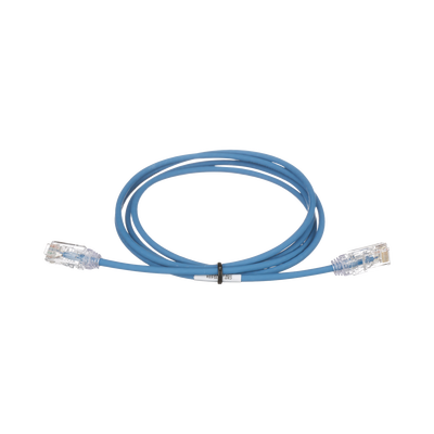 Cable de Parcheo TX6, UTP Cat6, Diámetro Reducido (28AWG), Color Azul, 3.05 Metros (10 Pies)