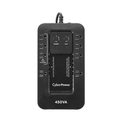 [EC450G] UPS de 450 VA/260 W, Topología Standby con Modo Ahorrador ECO, Entrada 120 Vca NEMA 5-15P, Con 8 Tomas NEMA 5-15R 