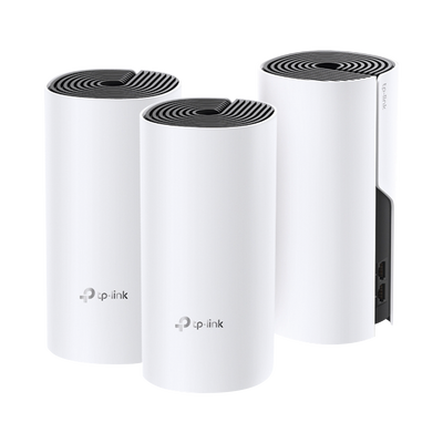[DECOM4-3PACK] KIT 3 Routers Inalámbricos MESH Interior para Hogar / Doble Banda Wi-Fi 5 AC1200 Mbps / 2 Puerto Gigabit WAN/LAN / 2 Antenas Internas / Administración Mediante la App Deco (iOS, Android) 