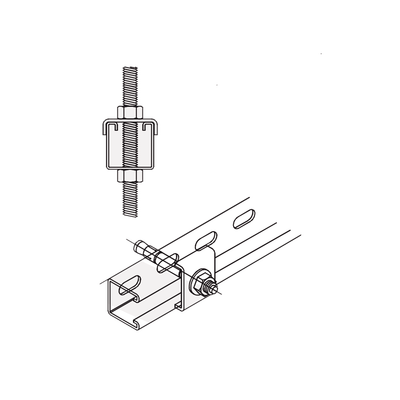 Tope Unicanal  "U" para Tornillo de  3/8" ( 9.5 mm ).