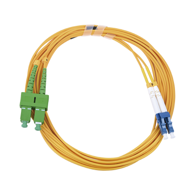 Jumper de Fibra Óptica Monomodo 9/125 LC/UPC-SC/APC, PVC, 2.0 mm, Dúplex, Amarillo, 3 Metros (9.84 Pies)