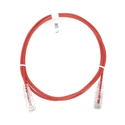 Cable de Parcheo Slim UTP Cat6 - 1.5 Metros (4.92 Pies) Rojo Diámetro Reducido (28 AWG)