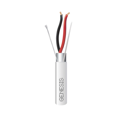 Carrete de 152 Metros (500 Pies) de Cable / 2 x 16 AWG / Blindado / Plenum / Color Blanco / Para Aplicaciones de Audio, Seguridad y Control