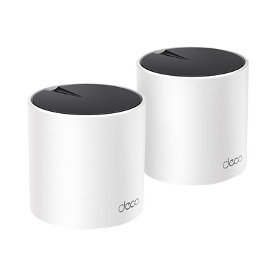 [DECOX55-2PACK] Kit 2 Routers Inalámbricos MESH Interior para Hogar / Doble Banda Wi-Fi 6 AX3000 Mbps / 3 Puerto Gigabit WAN/LAN / 2 Antenas Internas / Administración Mediante la App Deco (iOS, Android) / Protección HomeShield