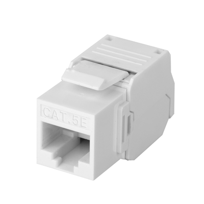 Módulo Jack Keystone Cat5e (Toolless), con Terminación en Ángulo 180 - Color Blanco, Compatible con Faceplate y Patchpanel Linkedpro