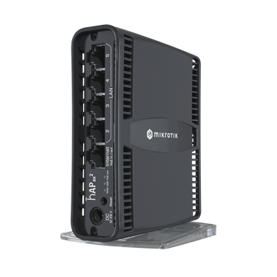 [C52IG-5HAXD2HAXD-TC] (hAP ax2) Router inalámbrico Wi-Fi 6 160mW de Potencia, 5 puertos gigabit, Port 1 PoE in/out