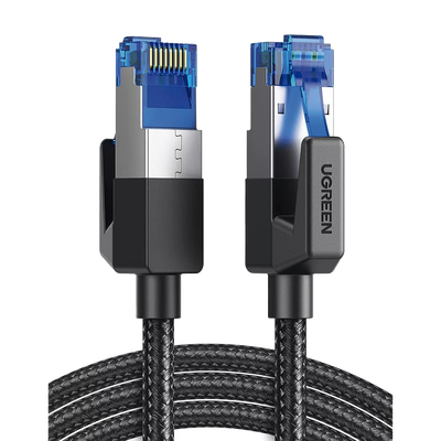 Cable Ethernet Cat8 CLASS F/FTP Redondo con Malla de Nylon 1 Metro (3.28 Pies)