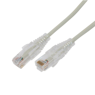 Cable de Parcheo Slim UTP Cat6A - 5 Metros (16.40 Pies) Gris, Diámetro Reducido (28 AWG)