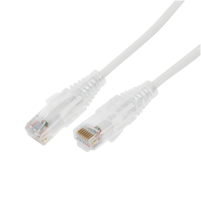 Cable de Parcheo Slim UTP Cat6A - 7 Metros (22.97 Pies) Blanco, Diámetro Reducido (28 AWG)