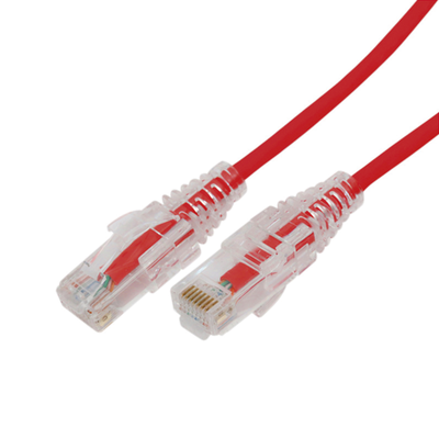Cable de Parcheo Slim UTP Cat6A - 7 Metros (22.97 Pies) Rojo, Diámetro Reducido (28 AWG)