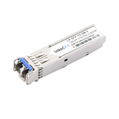 Transceptor Óptico SFP (Mini-Gbic) / Monomodo 1310 nm / 1.25 Gbps / 1000BASE / Conectores LC/UPC Dúplex / DDM / Hasta 3 km 