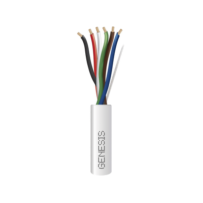 Bobina de 305 Metros (1000 Pies) / Cable de Cobre / 6 x 22 AWG / Riser / Tipo CMR-CL3R / Para Aplicaciones de Control de Acceso / Alarmas de Intrusión / Automatización / Interfonos y TV Porteros