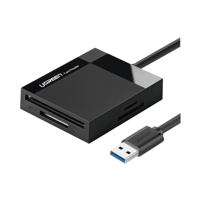 Lector de Tarjetas USB-A 3.0  a CompactFlash (CF)/ MemoryStick (MS)/ TransFlash (TF)/ SecureDigital (SD) | 4 en 1 | 5Gbps | Hasta 2TB | Soporta Windows/Mac OS/Linux/Android | Lectura de tarjetas simultánea | Cable de 15cm.