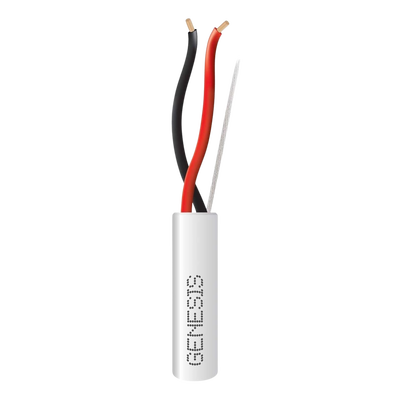 Bobina de 152 Metros (500 Pies) de Cable / 2 x 18 AWG / Riser / Color Blanco / Para Aplicaciones en Alarmas de Intrusión, Control de Acceso, Automatización, Interfonos, TV Porteros, Audio y Voceo