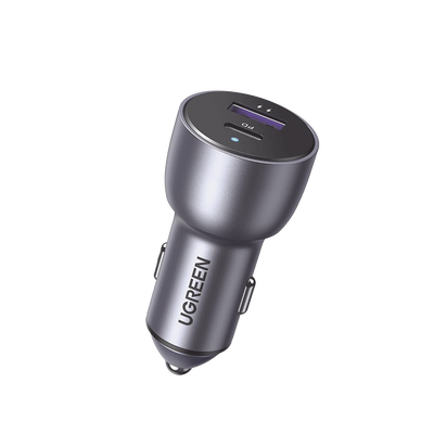 [60980] Cargador de Auto 52.5W | Puerto USB-A y USB-C | Carga Rápida | Compatible con Vehículos de 12 y 24 VCD | PD3.0 + QC3.0 | Chip Inteligente | Diseño Compacto  Mayor Eficiencia Energética | Caja de Aluminio.
