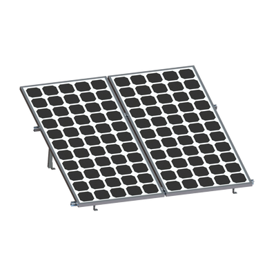Montaje para 2 Paneles Solares, Riel "8" de 2700mm para Módulos con Espesor de 30-35mm, Velocidad de Viento Máx. 136km/h