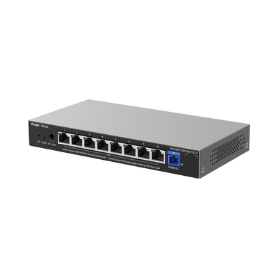 [RG-NBF2100S-8GT1SC-P] e-Lighten ONU / Switch PoE+ Hibrido, Capa 2 con un Puerto PON 1G SC/UPC y 8 Puertos Ethernet PoE+ 1G hasta 120 Watts y 100 Clientes