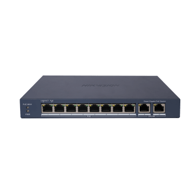 [DS-3E1510P-EI] Switch Gigabit PoE+ / Administrable / 8 Puertos Gigabit PoE+ / 2 Puertos Gigabit / Configuración Nube Hik-Partner Pro / Modo Extendido hasta 300 Metros / 110 W