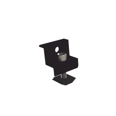 [EPLECN230/35B] Sujetador final anodizado negro 30 mm y 35 mm para montaje de paneles solares en riel 5 y 8