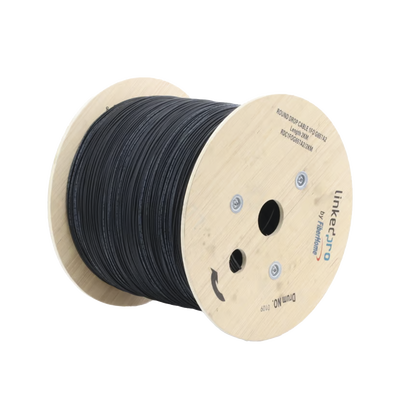 Carrete de 2 km de Fibra Óptica Aérea Tipo Drop Redonda (Figura 0) G.657A2, Monomodo, 1 Hilo, Forro de 3 mm